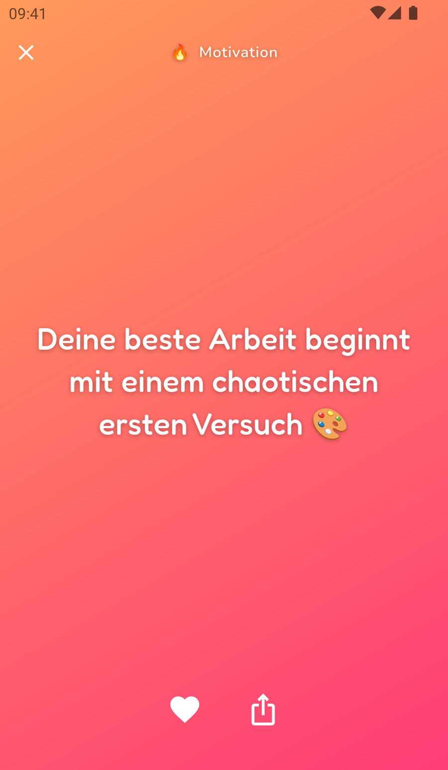 Eine Nachricht aus dem Kanal Motivation in der Farai-App